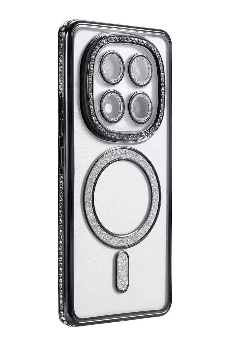 Mey İthalat® Redmi Note 15 4G Joke Simli Magneticsafe Kılıf - Siyah