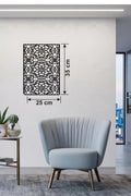 Mey İthalat® Floral Mandala Desenli Ahşap Duvar Tablosu - 25x35 cm Lazer Kesim Dekoratif Pano