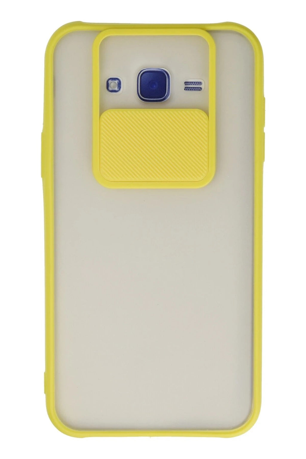 Mey İthalat® Samsung Galaxy J7 Kılıf Palm Buzlu Kamera Sürgülü Silikon - Sarı