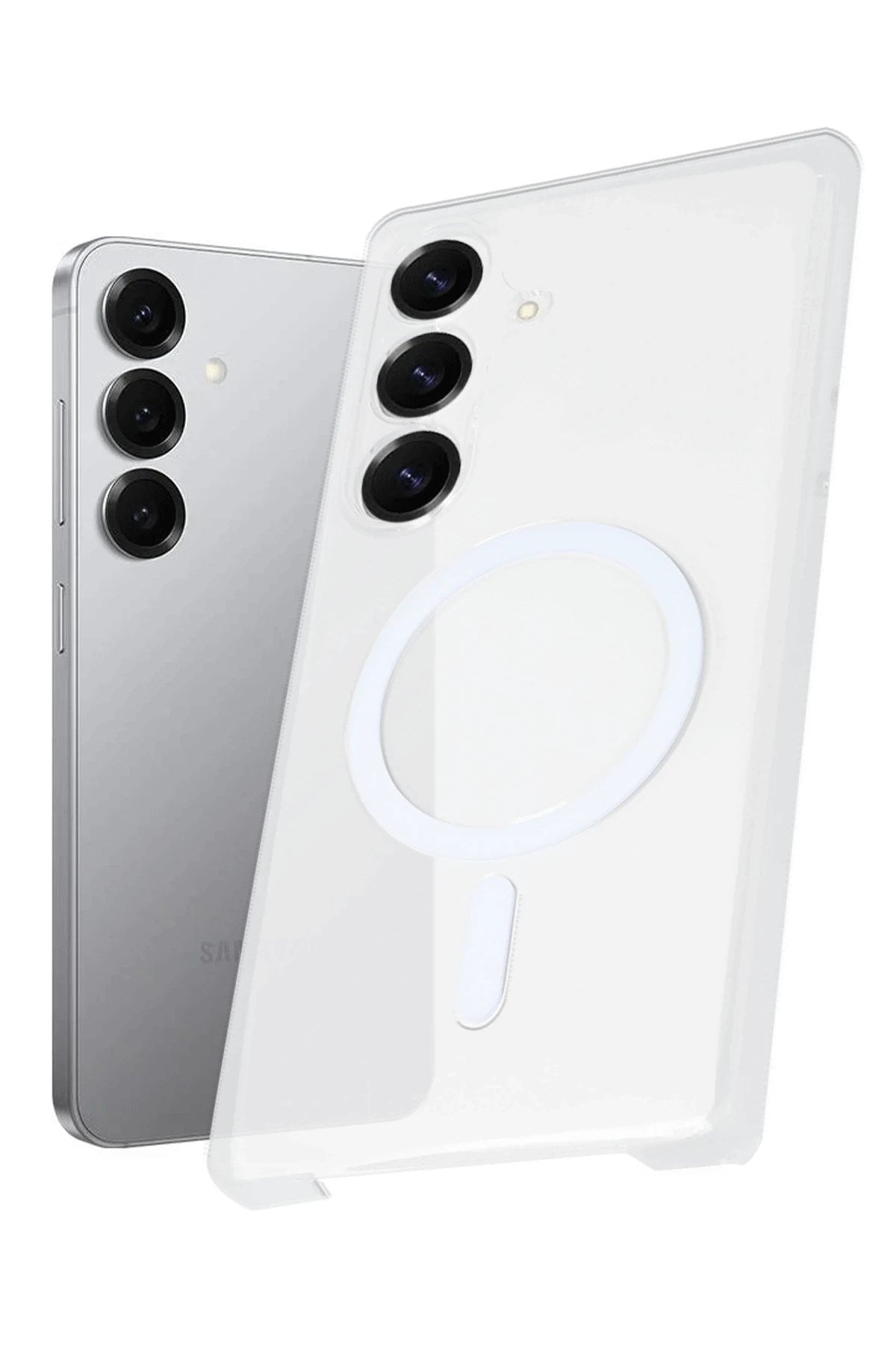 Mey İthalat® Samsung Galaxy S25 Plus Kılıf PC Zara Magsafe Şeffaf Kılıf - Şeffaf