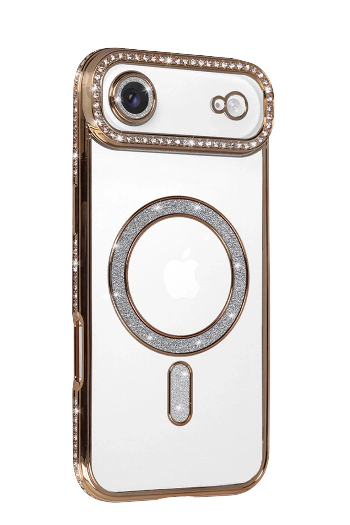 Mey İthalat® iPhone 17 Air Joke Simli Magneticsafe Kılıf - Gold