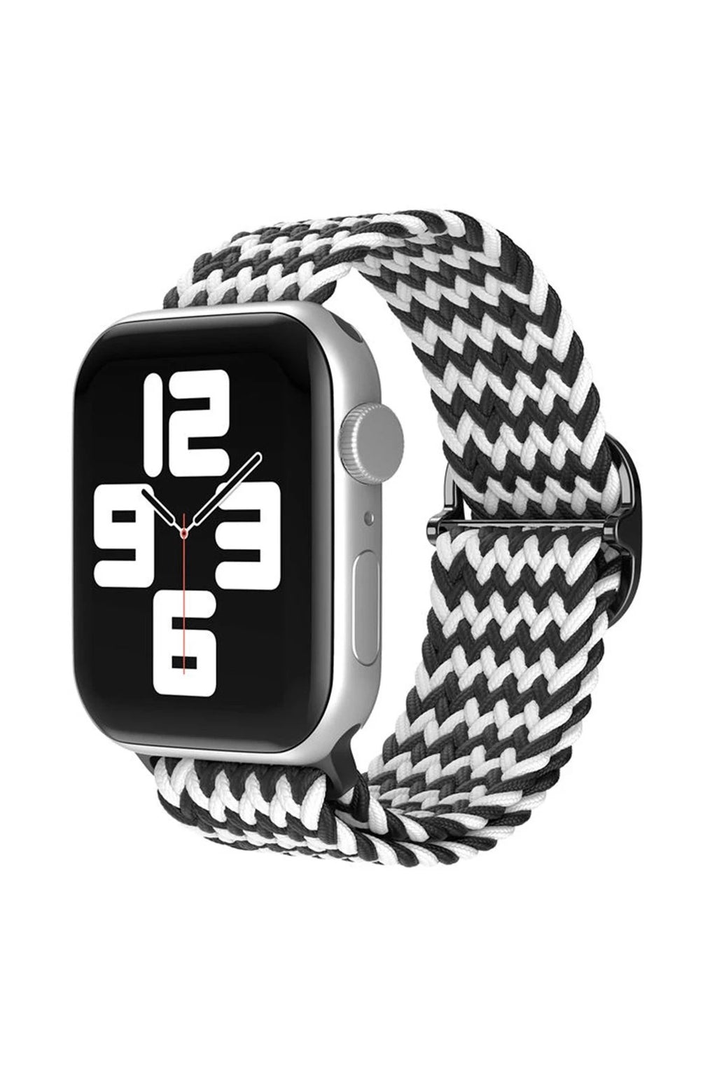 Mey İthalat® Watch 42mm Star Kordon - Zigzag Siyah-Beyaz