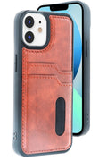 Mey İthalat® iPhone 11 Kılıf Sara Kartvizitli Deri Kılıf - Taba