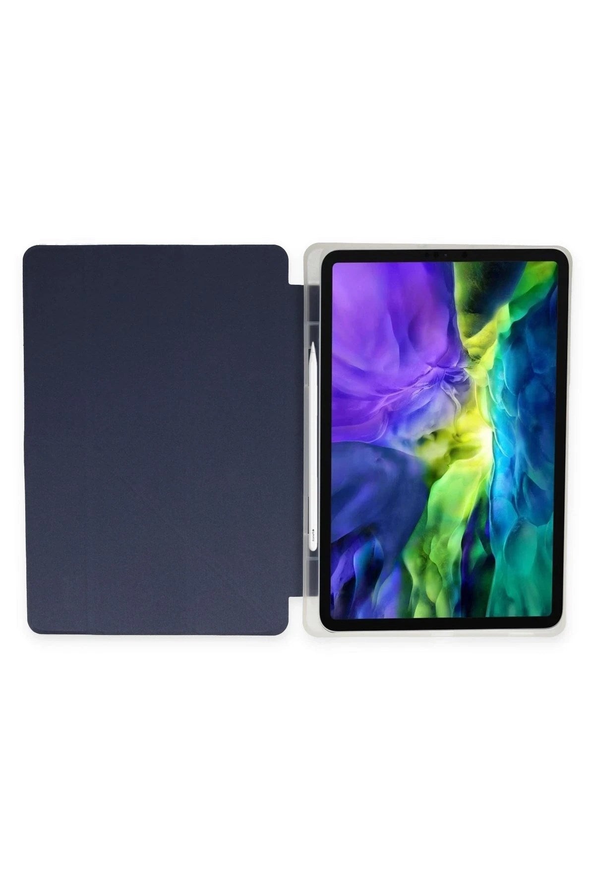 Mey İthalat® iPad Pro 11 (2024) Kılıf Kalemlikli Mars Tablet Kılıfı - Lacivert