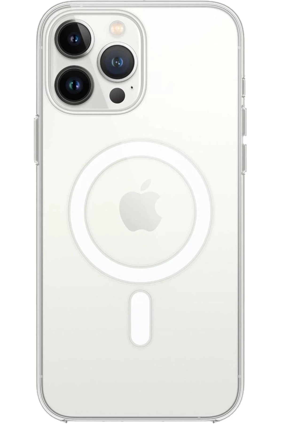 Mey İthalat® iPhone 15 Pro Max Kılıf Magneticsafe Şeffaf Silikon - Şeffaf