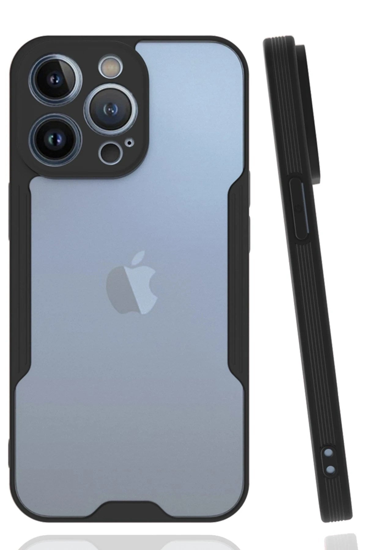 Mey İthalat® iPhone 14 Pro Kılıf Platin Silikon - Siyah