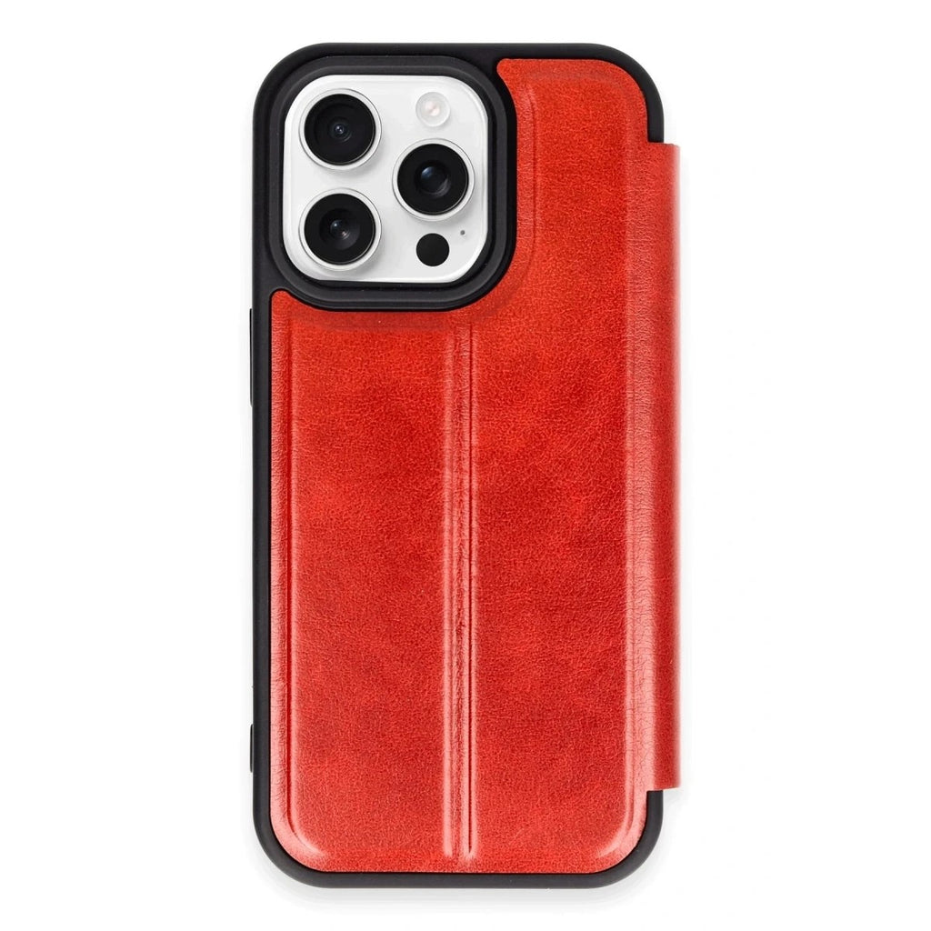 Mey İthalat® iPhone 14 Pro Max Kılıf Flip Cover - Kırmızı