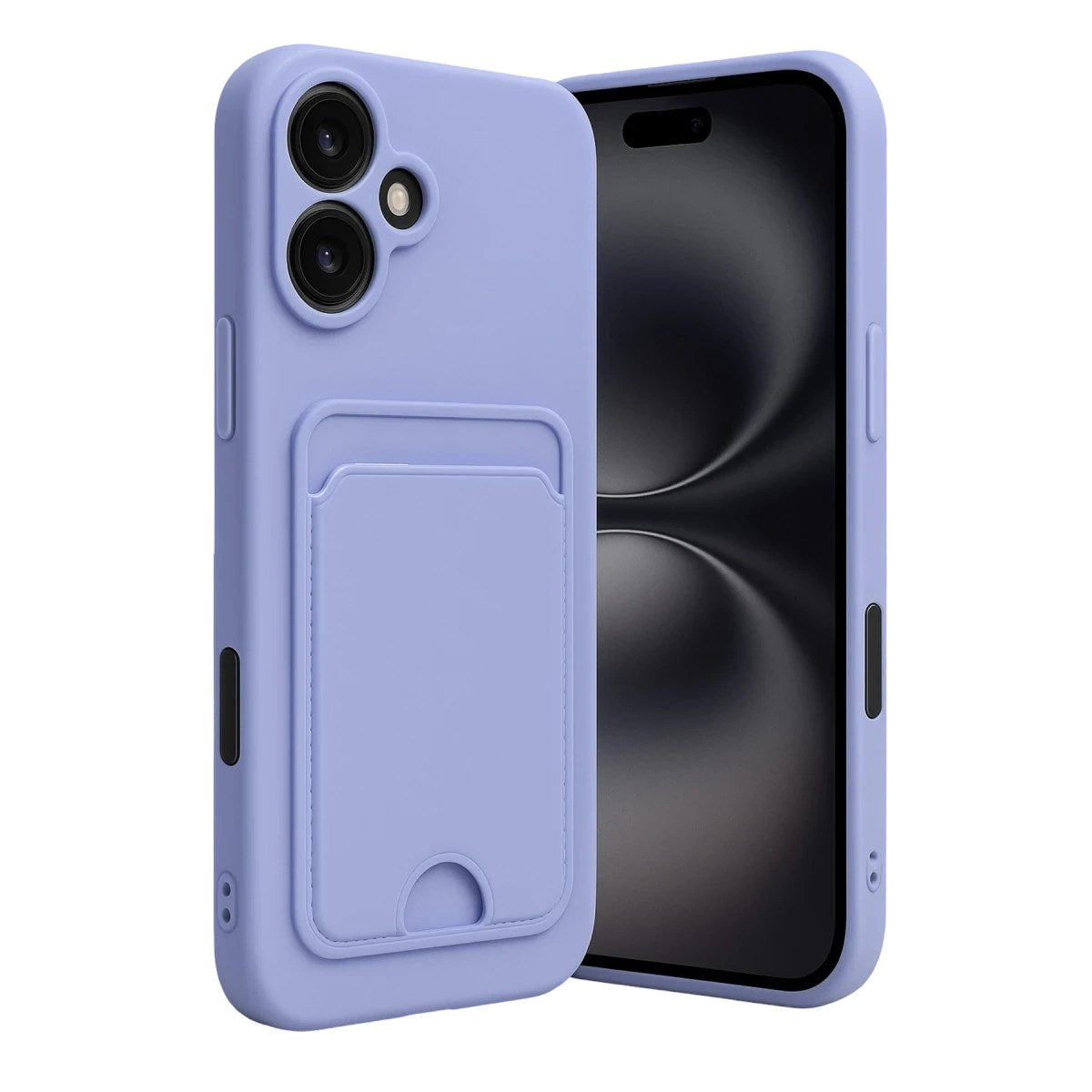Mey İthalat® iPhone 16 Kılıf Kelvin Kartvizitli Silikon - Lila