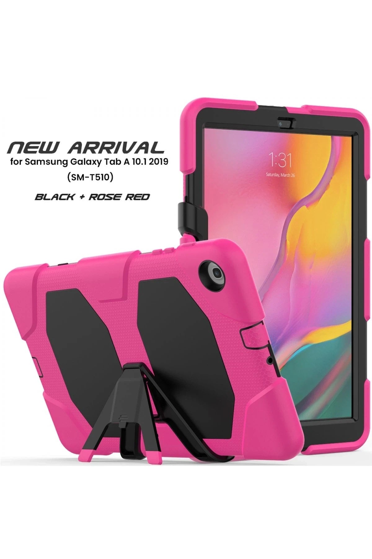 Mey İthalat® Samsung Galaxy T510 Tab A 10.1 Kılıf Griffin Tablet Kapak - Pembe
