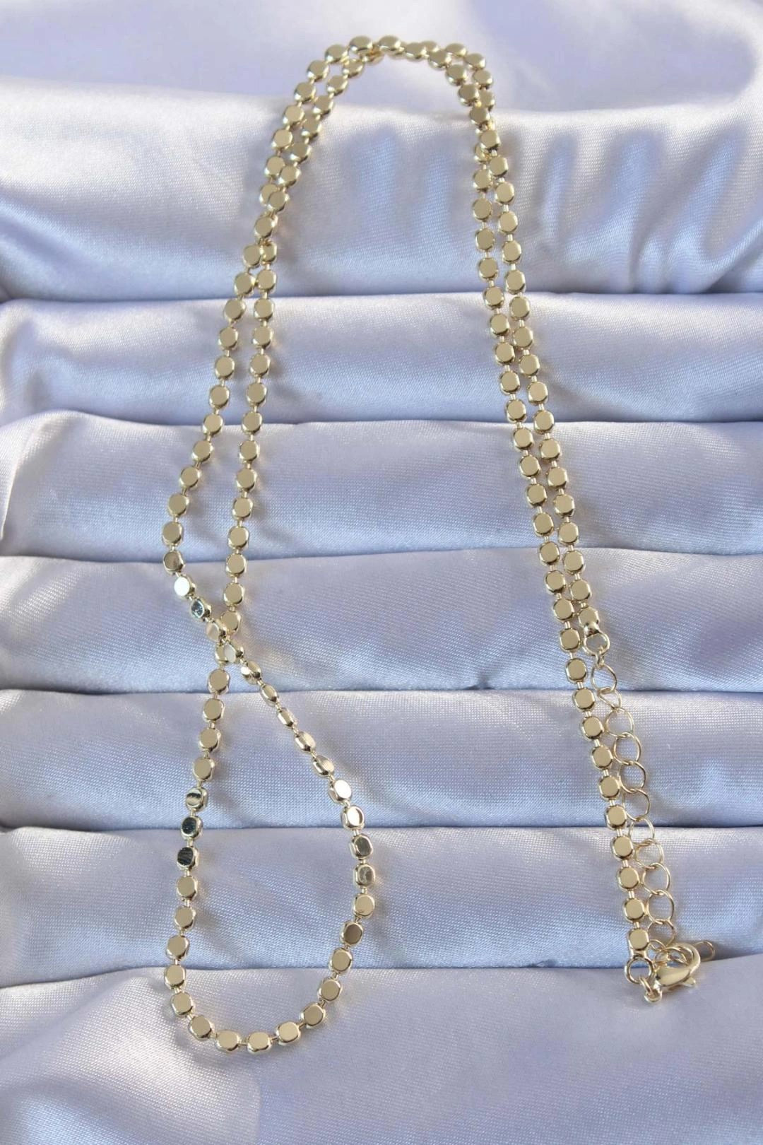 Mey İthalat® 316L Çelik Gold Renk 60 cm Parçalı Ezme Kolye