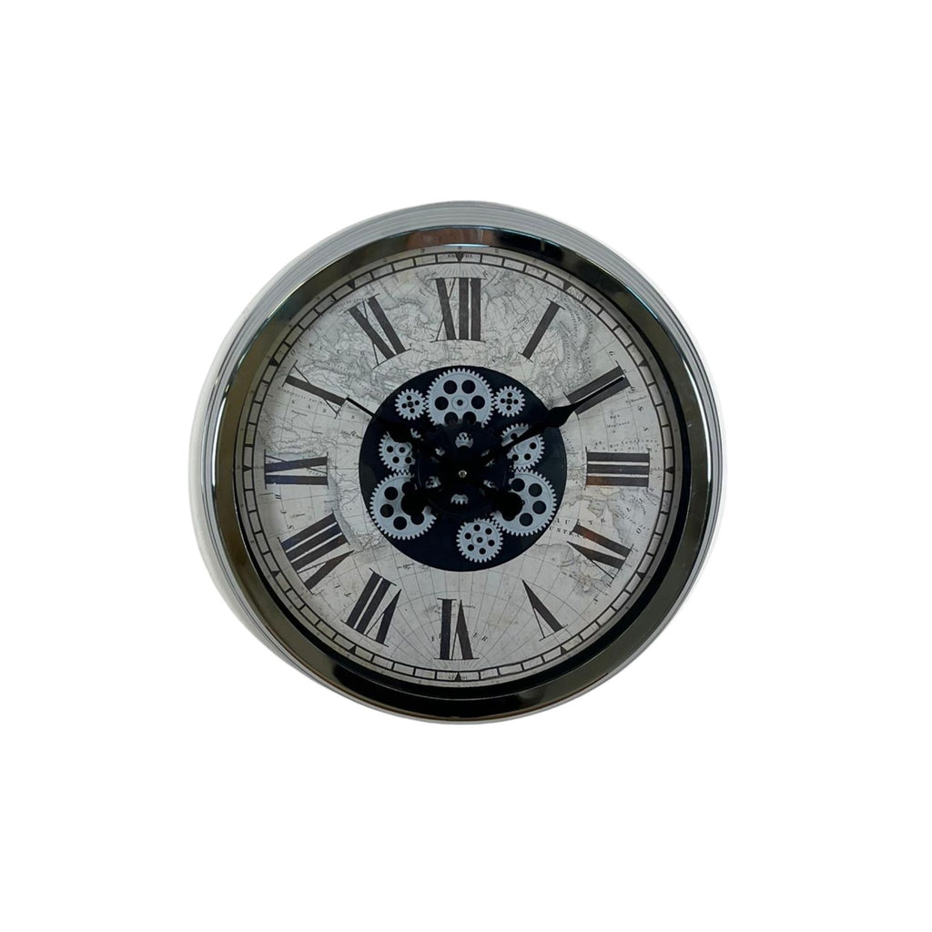 Roma Atlas Silver 60 Cm Çarklı Krom Duvar Saati