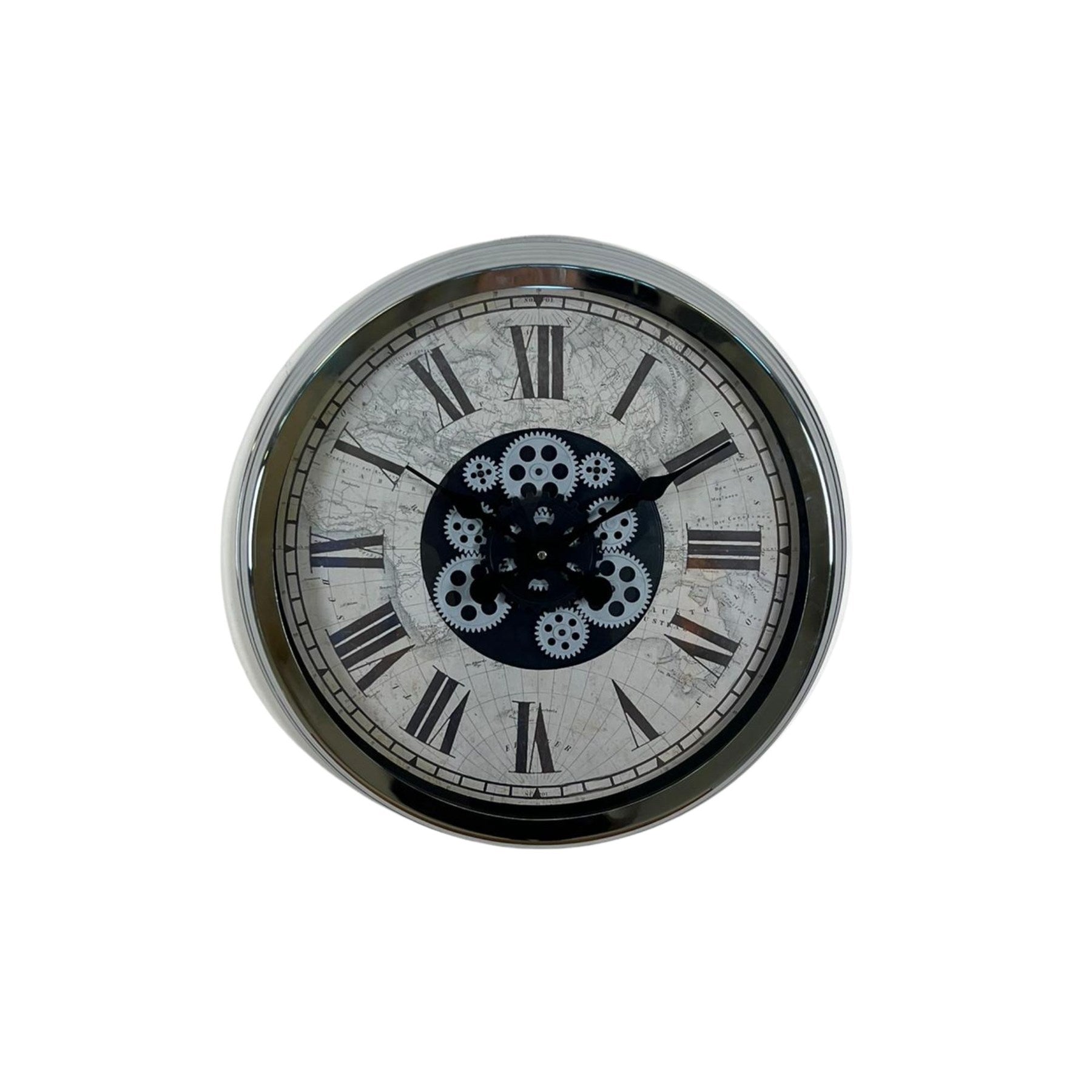 Roma Atlas Silver 60 Cm Çarklı Krom Duvar Saati