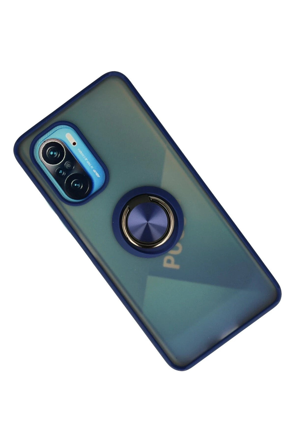 Mey İthalat® Redmi K40 Kılıf Montreal Yüzüklü Silikon Kapak - Lacivert