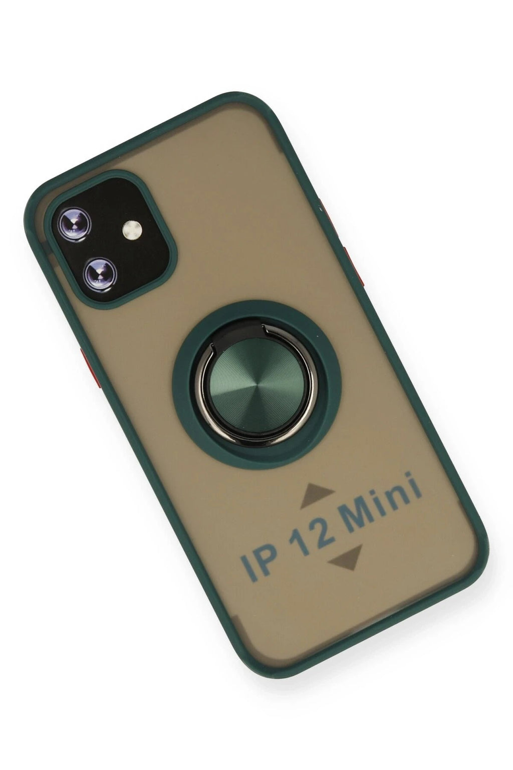 Mey İthalat® iPhone 12 Mini Kılıf Montreal Yüzüklü Silikon Kapak - Yeşil