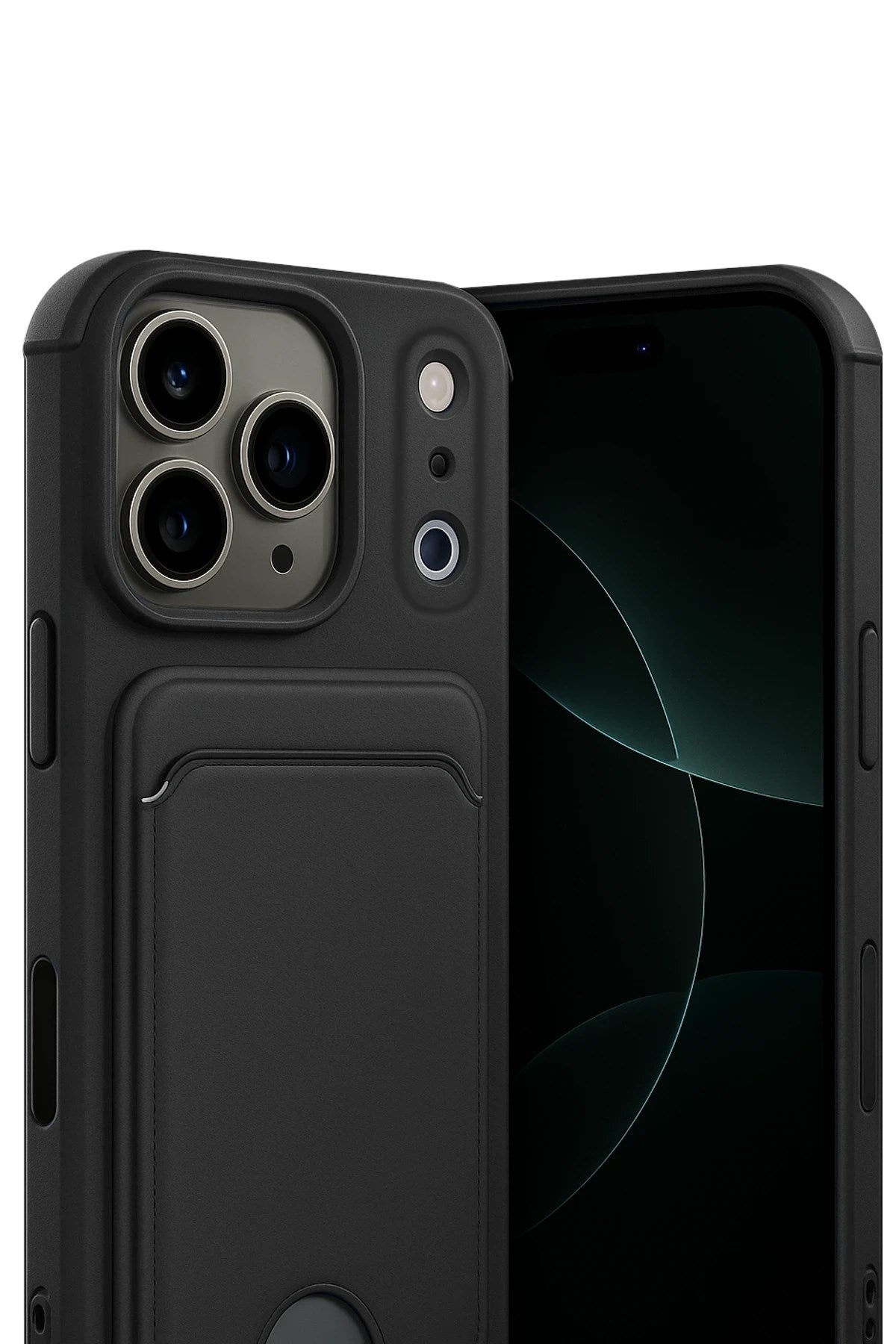 Mey İthalat® iPhone 17 Pro Max Kelvin Kartvizitli Silikon - Siyah