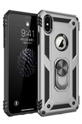 Mey İthalat® iPhone X Kılıf Sofya Yüzüklü Silikon Kapak - Gümüş