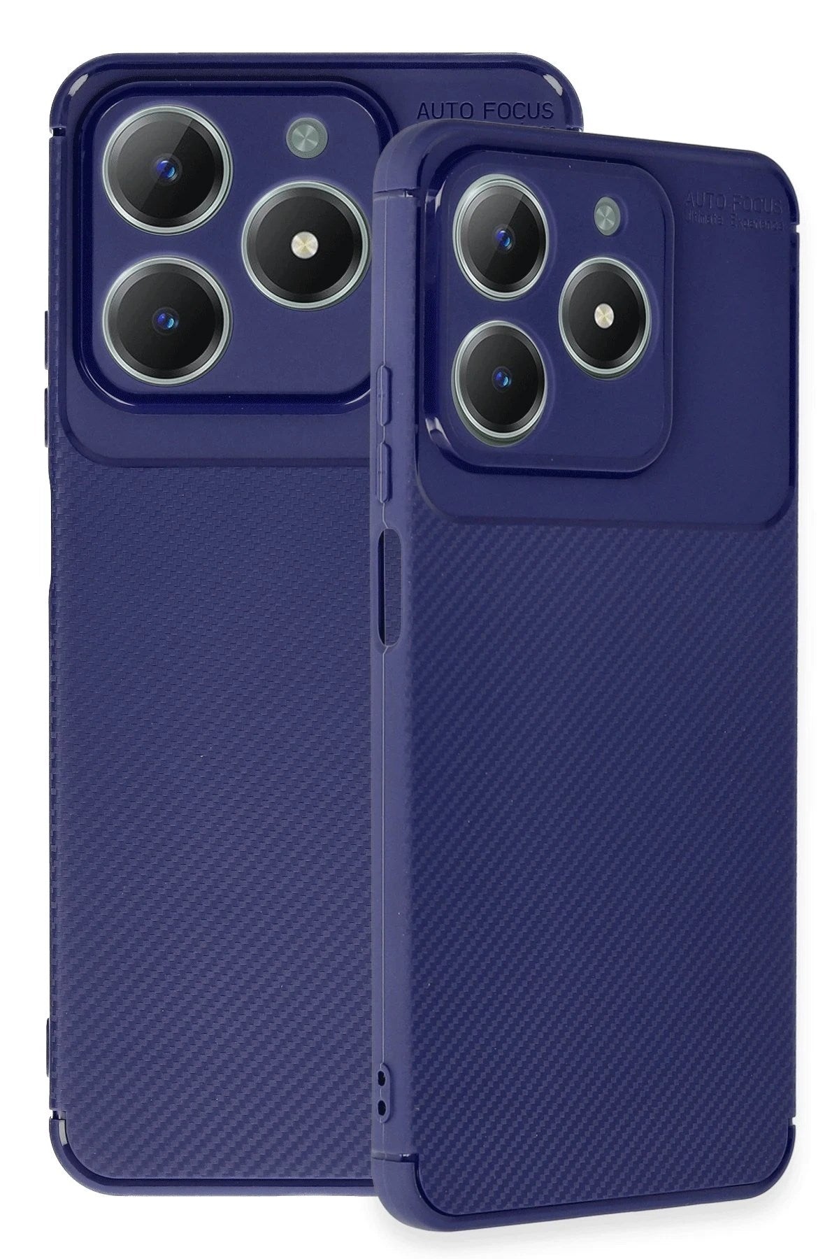 Mey İthalat® Realme C61 Kılıf Auto Focus Karbon Kapak - Lacivert