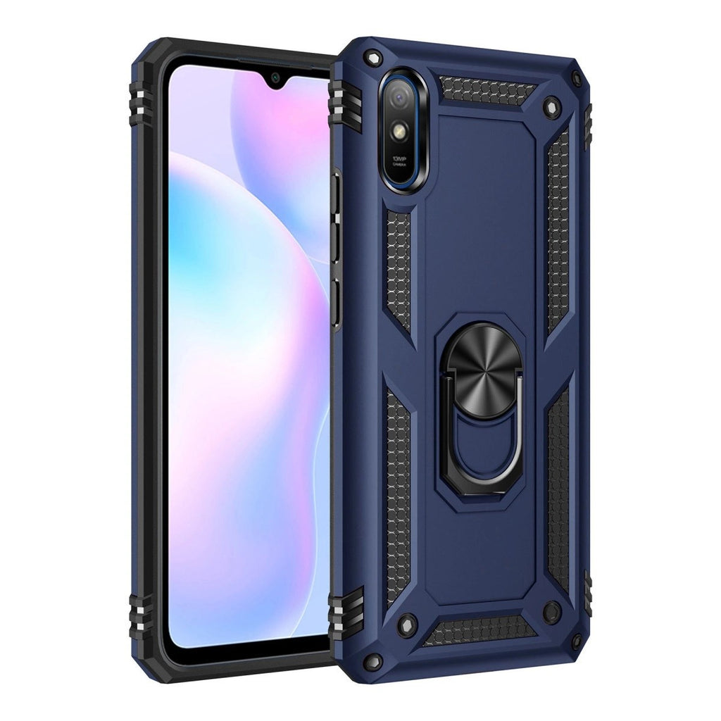 Mey İthalat® Redmi 9A Kılıf Sofya Yüzüklü Silikon Kapak - Lacivert