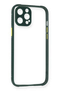 Mey İthalat® iPhone 12 Pro Max Kılıf Miami Şeffaf Silikon - Koyu Yeşil