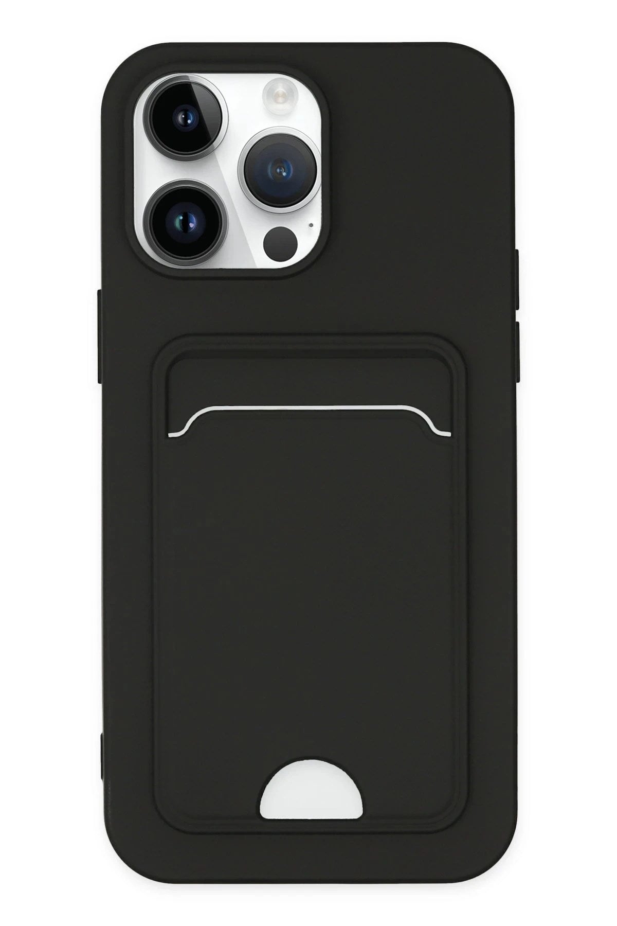 Mey İthalat® iPhone 14 Pro Kılıf Kelvin Kartvizitli Silikon - Siyah