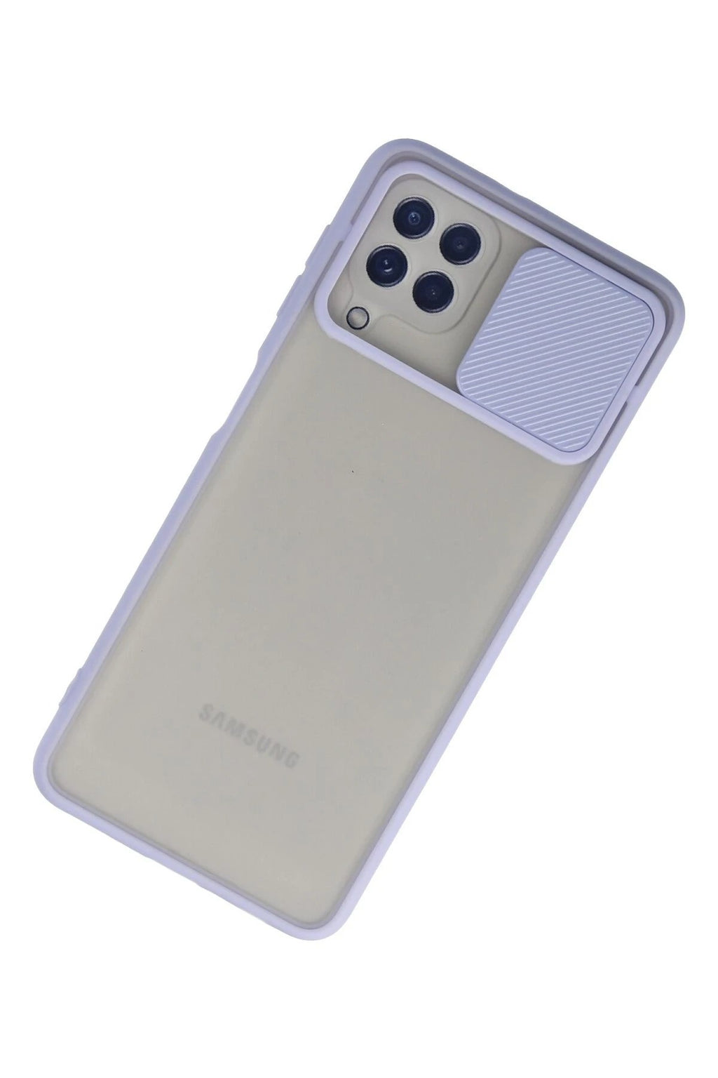 Mey İthalat® Samsung Galaxy A22 Kılıf Palm Buzlu Kamera Sürgülü Silikon - Lila