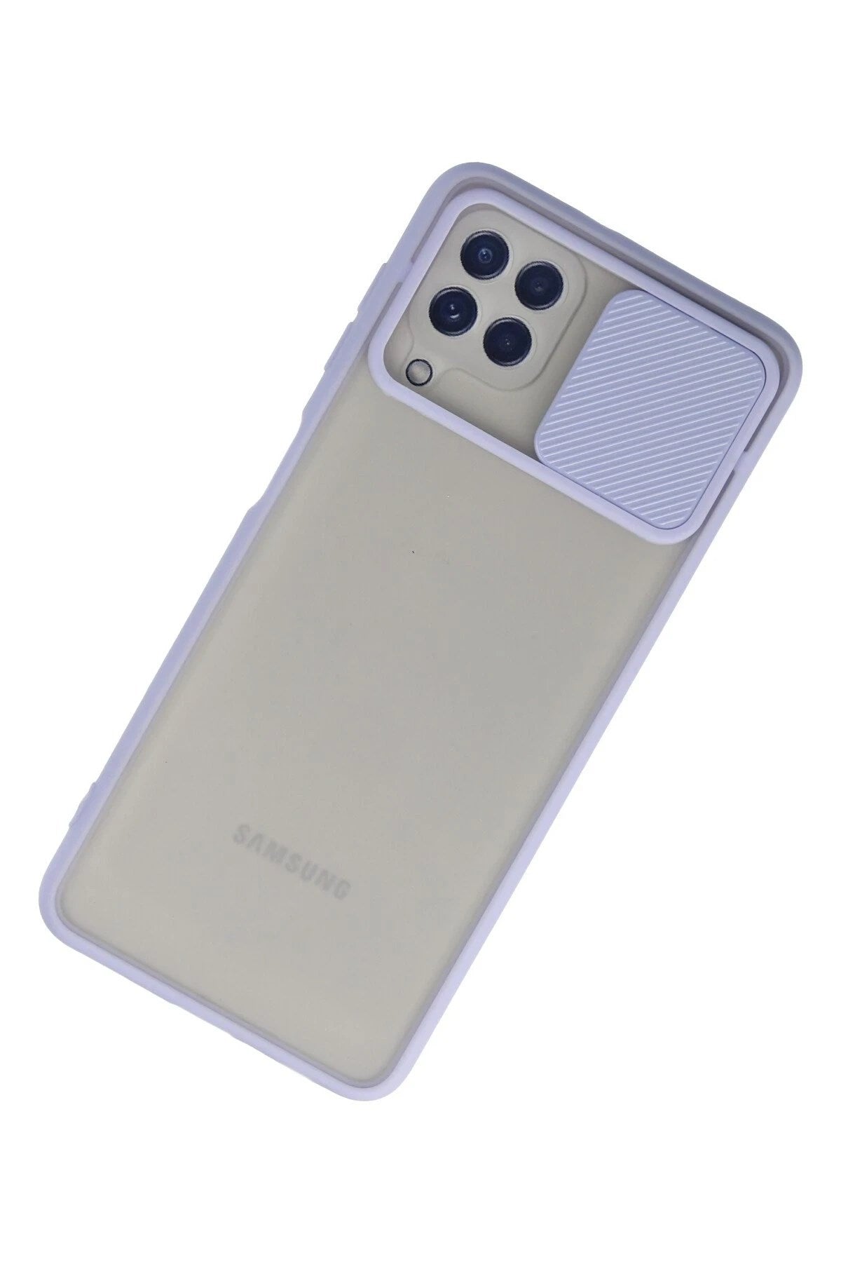 Mey İthalat® Samsung Galaxy A22 Kılıf Palm Buzlu Kamera Sürgülü Silikon - Lila