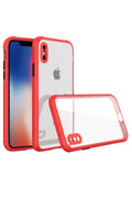 Mey İthalat® iPhone XS Max Kılıf Miami Şeffaf Silikon - Kırmızı