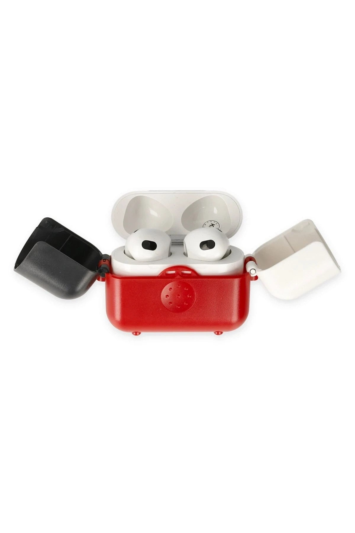 Mey İthalat® Airpods 3 (3.nesil) Basmalı Kılıf - Kırmızı-Siyah-Beyaz