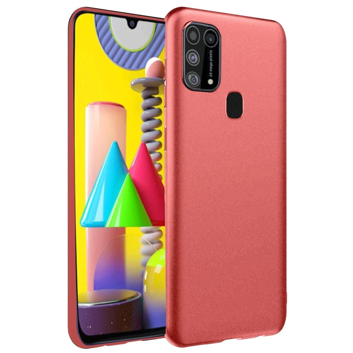 Mey İthalat® Samsung Galaxy M31 Kılıf Nano içi Kadife Silikon - Kiremit