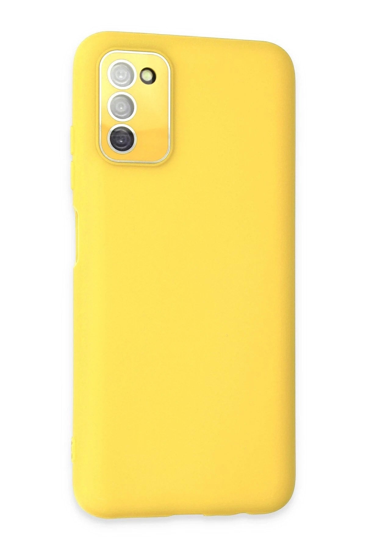 Mey İthalat® Samsung Galaxy A03S Kılıf Lansman Glass Kapak - Sarı