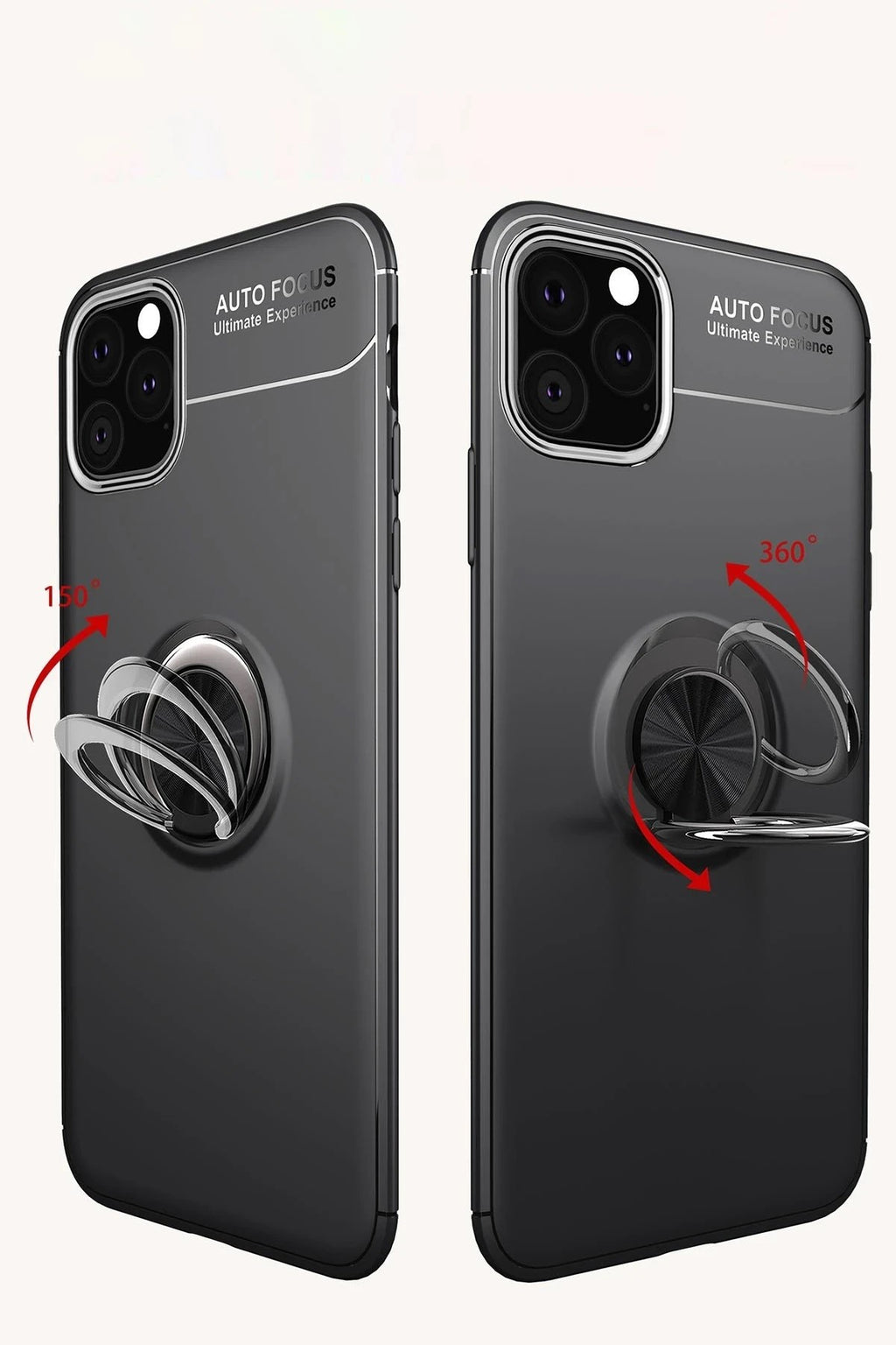 Mey İthalat® iPhone 11 Pro Max Kılıf Range Yüzüklü Silikon - Siyah-Mavi