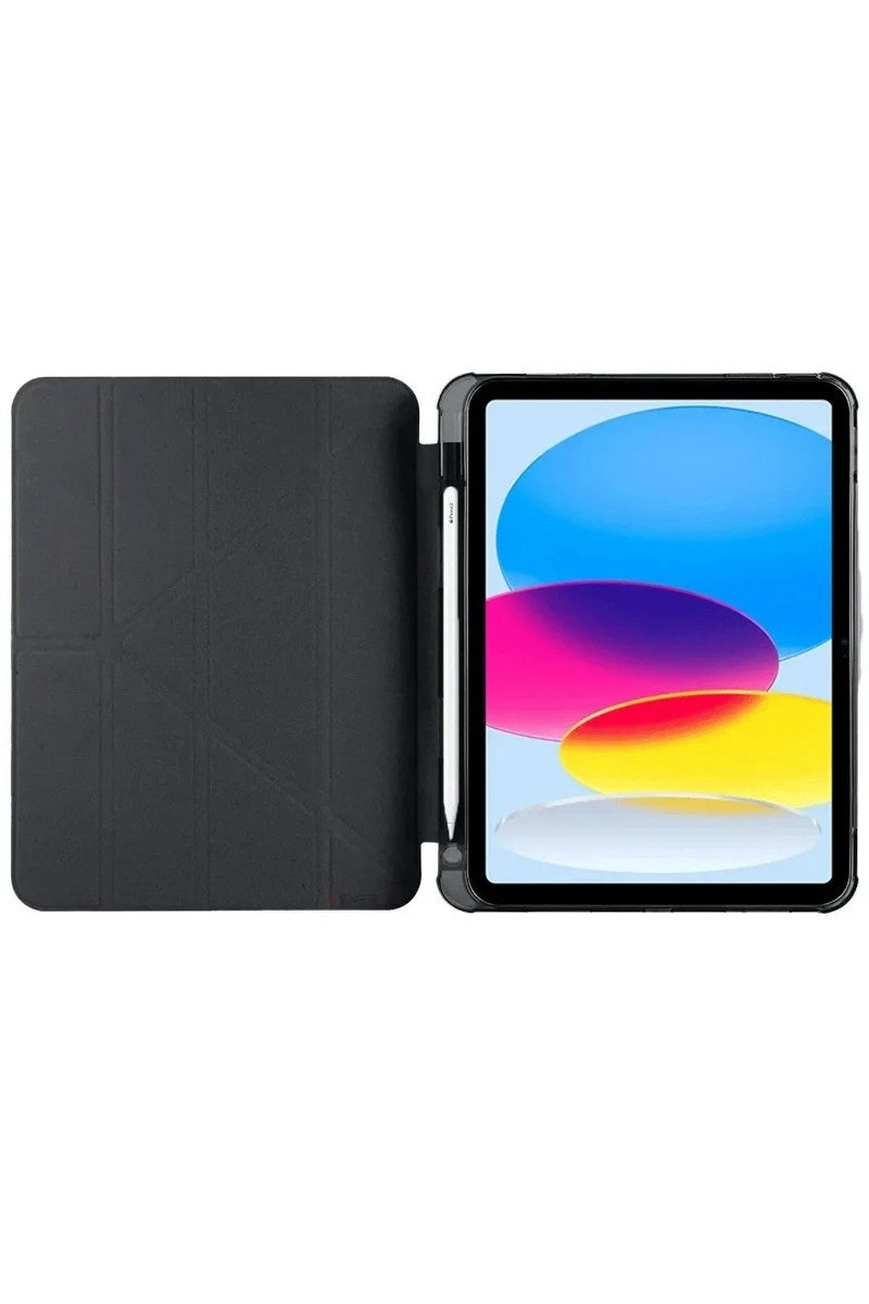 Mey İthalat® iPad 2022 10.9 (10.nesil) Kılıf Kalemlikli Mars Tablet Kılıfı - Siyah