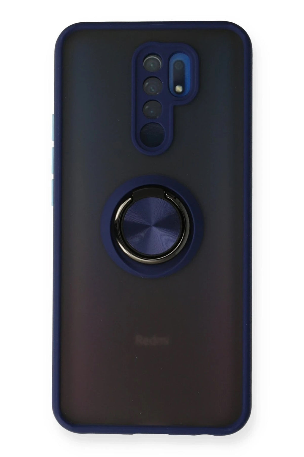 Mey İthalat® Redmi 9 Kılıf Montreal Yüzüklü Silikon Kapak - Lacivert