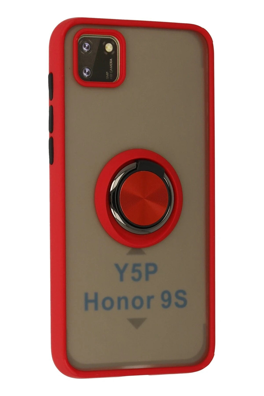 Mey İthalat® Huawei Y5P Kılıf Montreal Yüzüklü Silikon Kapak - Kırmızı