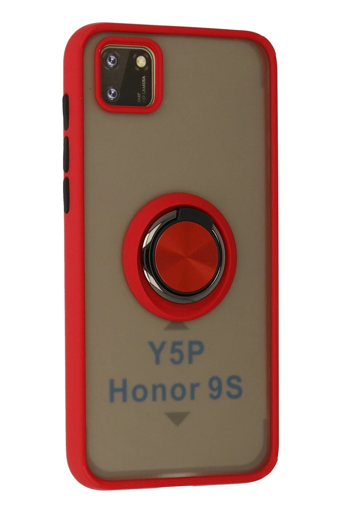Mey İthalat® Huawei Y5P Kılıf Montreal Yüzüklü Silikon Kapak - Kırmızı