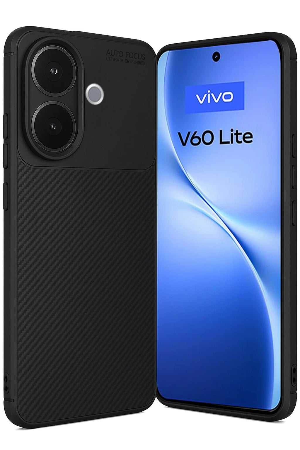 Mey İthalat® Vivo V60 Lite Auto Focus Karbon Kapak - Siyah