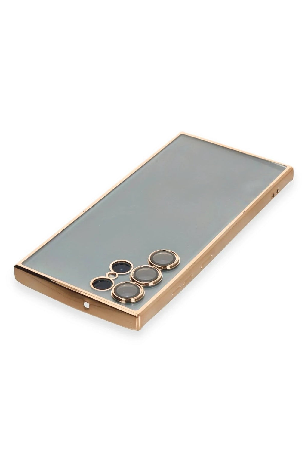Mey İthalat® Samsung Galaxy S22 Ultra Kılıf Lensli Silikon - Gold