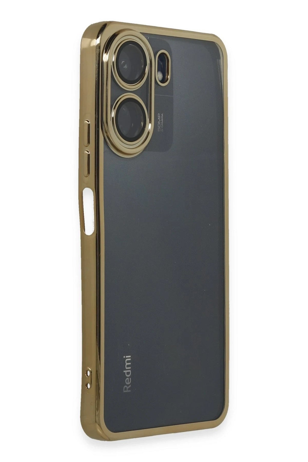 Mey İthalat® Redmi 13C Kılıf Lensli Silikon - Gold