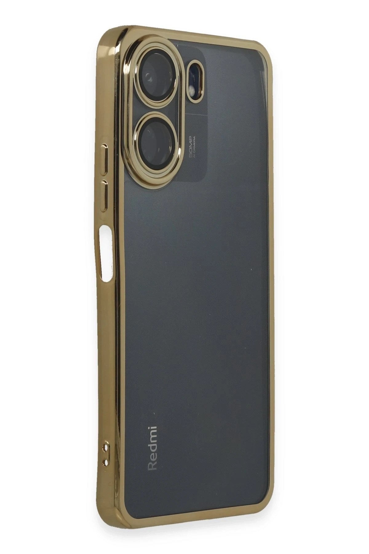 Mey İthalat® Redmi 13C Kılıf Lensli Silikon - Gold