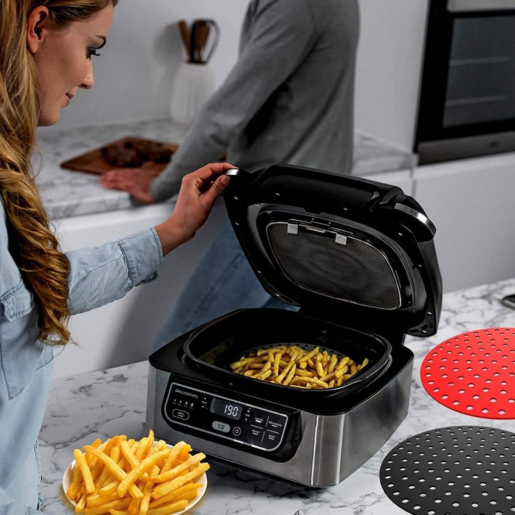 Renkli Isıya Dayanıklı Yıkanılabilir Silikon Fırın Ve Airfryer Yuvarlak Pişirme Matı 23 Cm