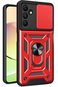 Mey İthalat® Samsung Galaxy M15 Kılıf Pars Lens Yüzüklü Silikon - Kırmızı