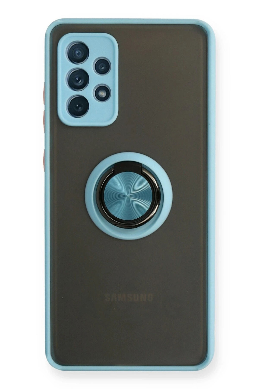 Mey İthalat® Samsung Galaxy A72 Kılıf Montreal Yüzüklü Silikon Kapak - Buz Mavi