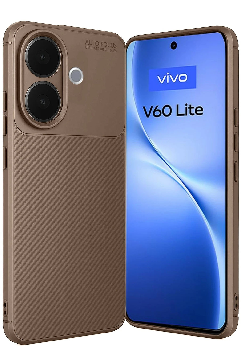 Mey İthalat® Vivo V60 Lite Auto Focus Karbon Kapak - Kahverengi