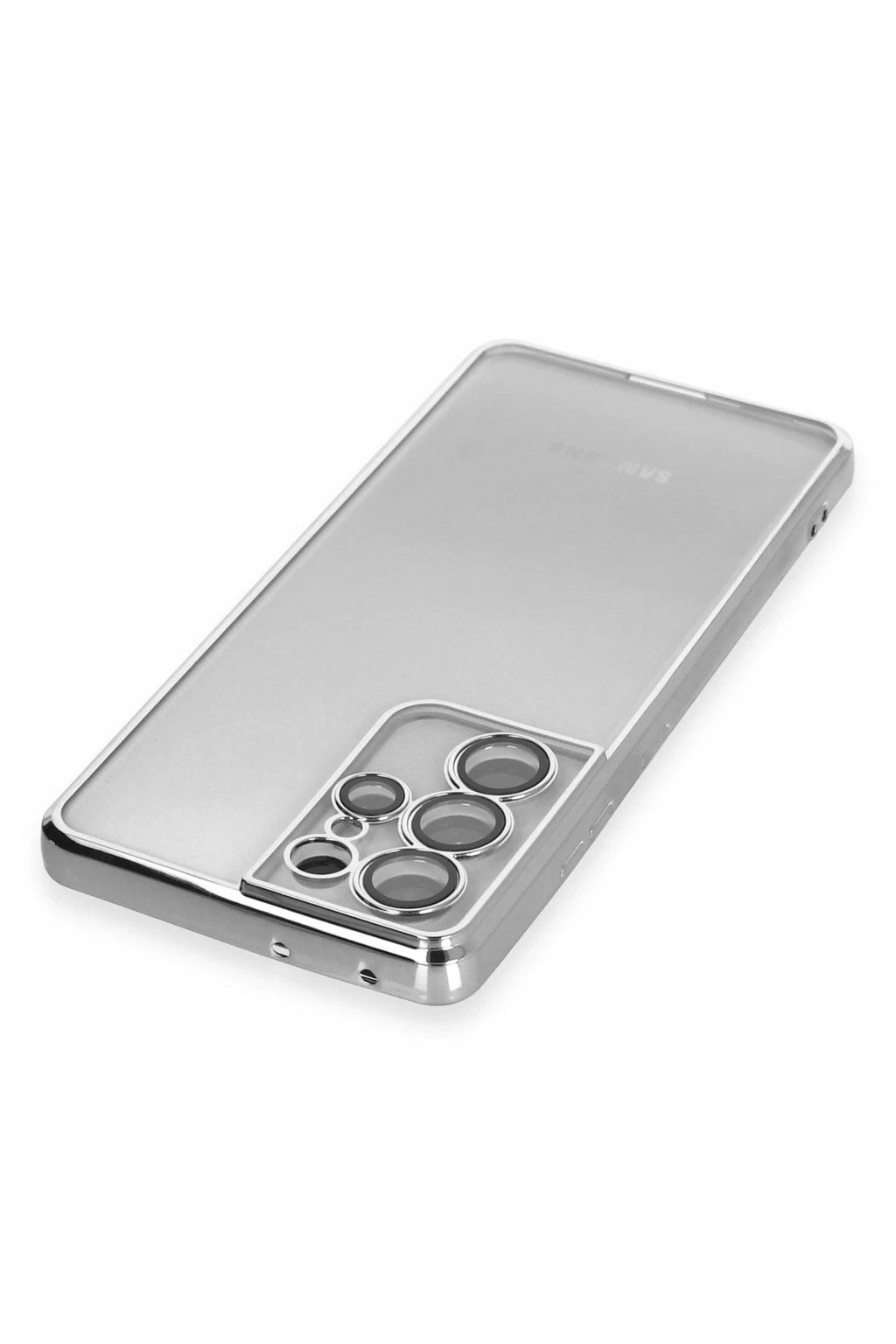 Mey İthalat® Samsung Galaxy S21 Ultra Kılıf Lensli Silikon - Gümüş