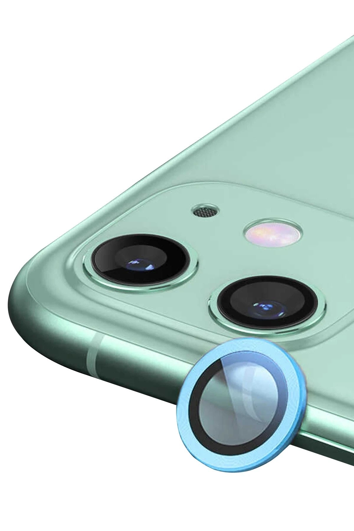 Mey İthalat® iPhone 12 Mini Raze Metal Kamera Lens - Mavi