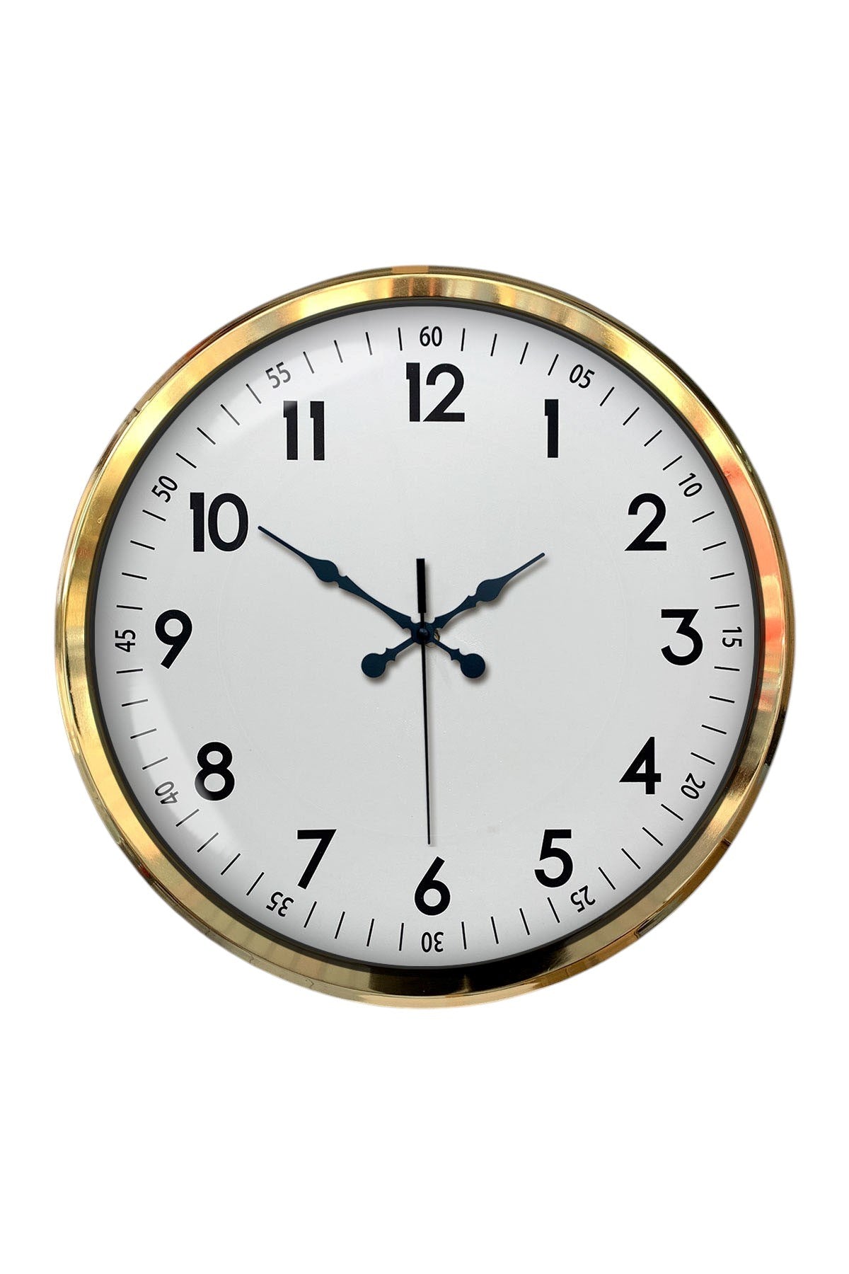 Gold & White Luxury Classic 52 Cm Metal Duvar Saati
