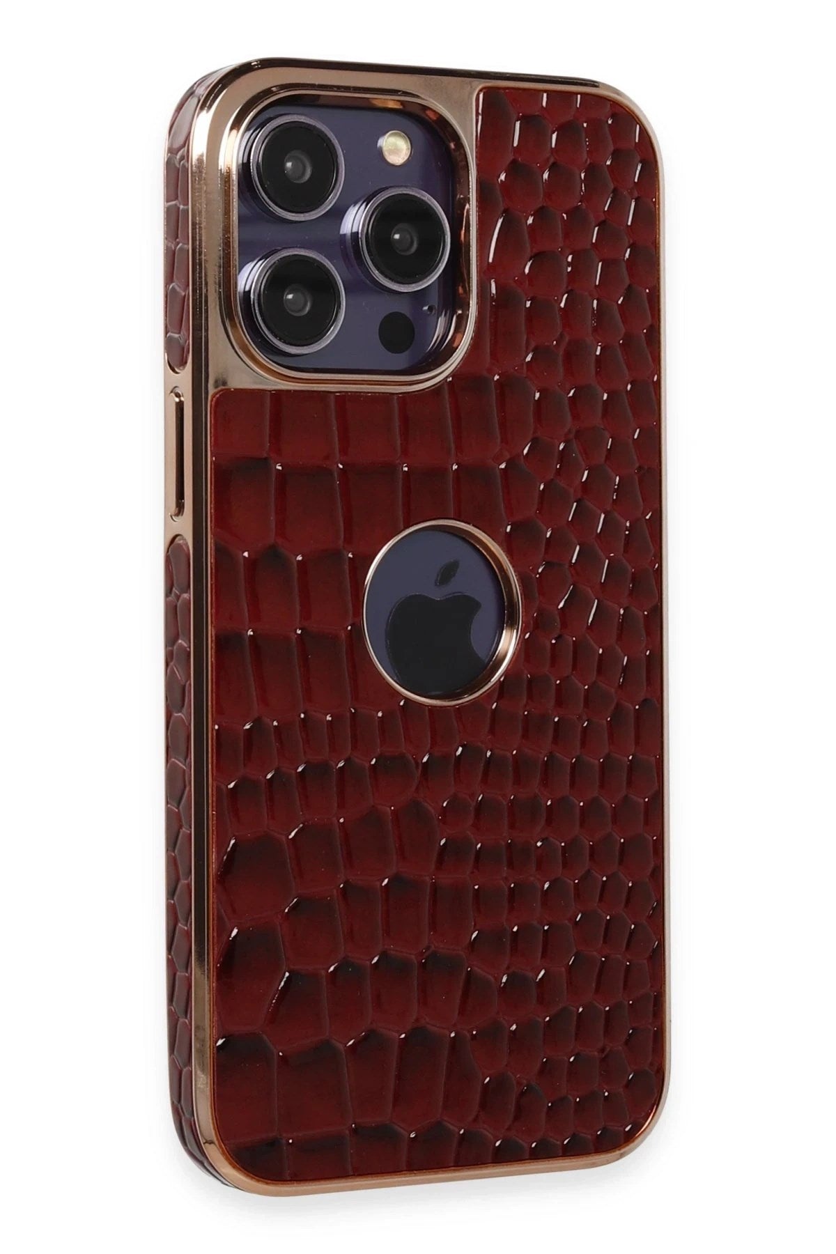 Mey İthalat® iPhone 14 Pro Kılıf Snake Kapak - Bordo