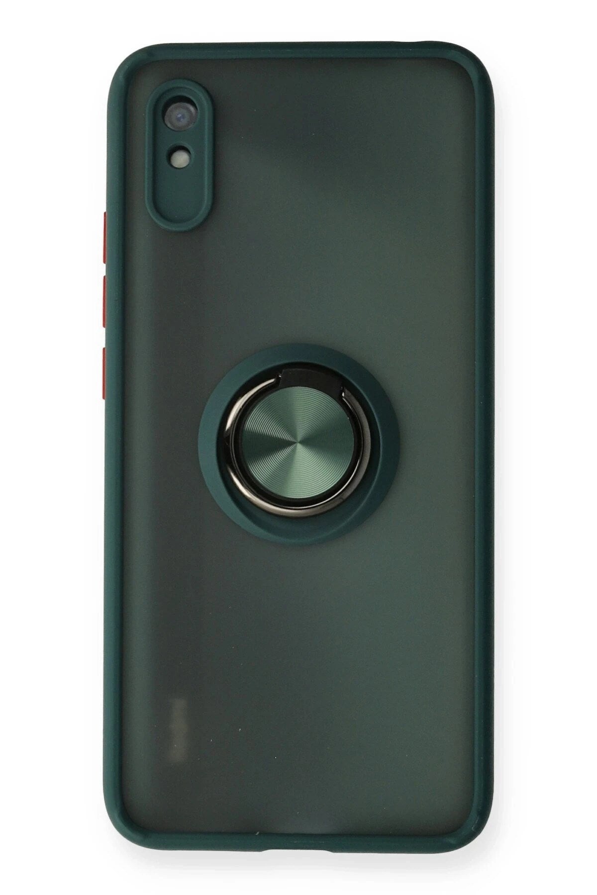 Mey İthalat® Redmi 9A Kılıf Montreal Yüzüklü Silikon Kapak - Yeşil