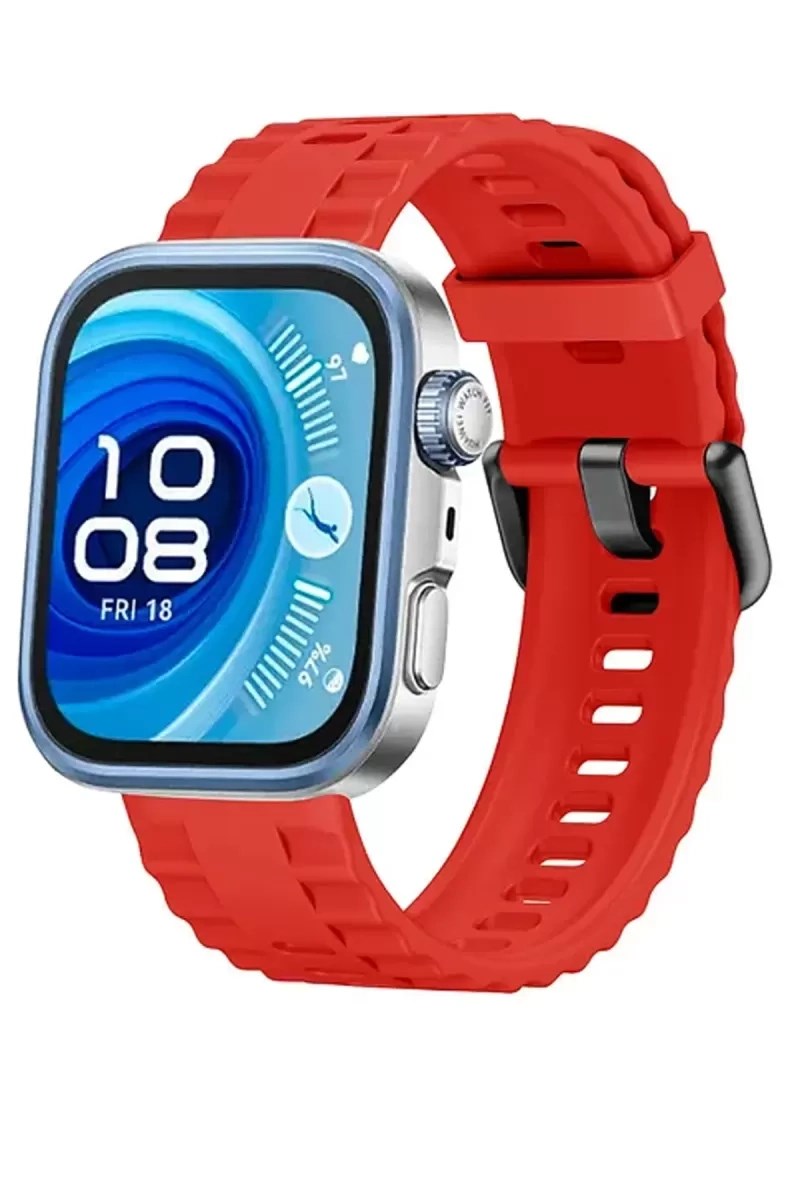 Mey İthalat® Huawei Watch Fit 3 Klasik Kordon - Kırmızı