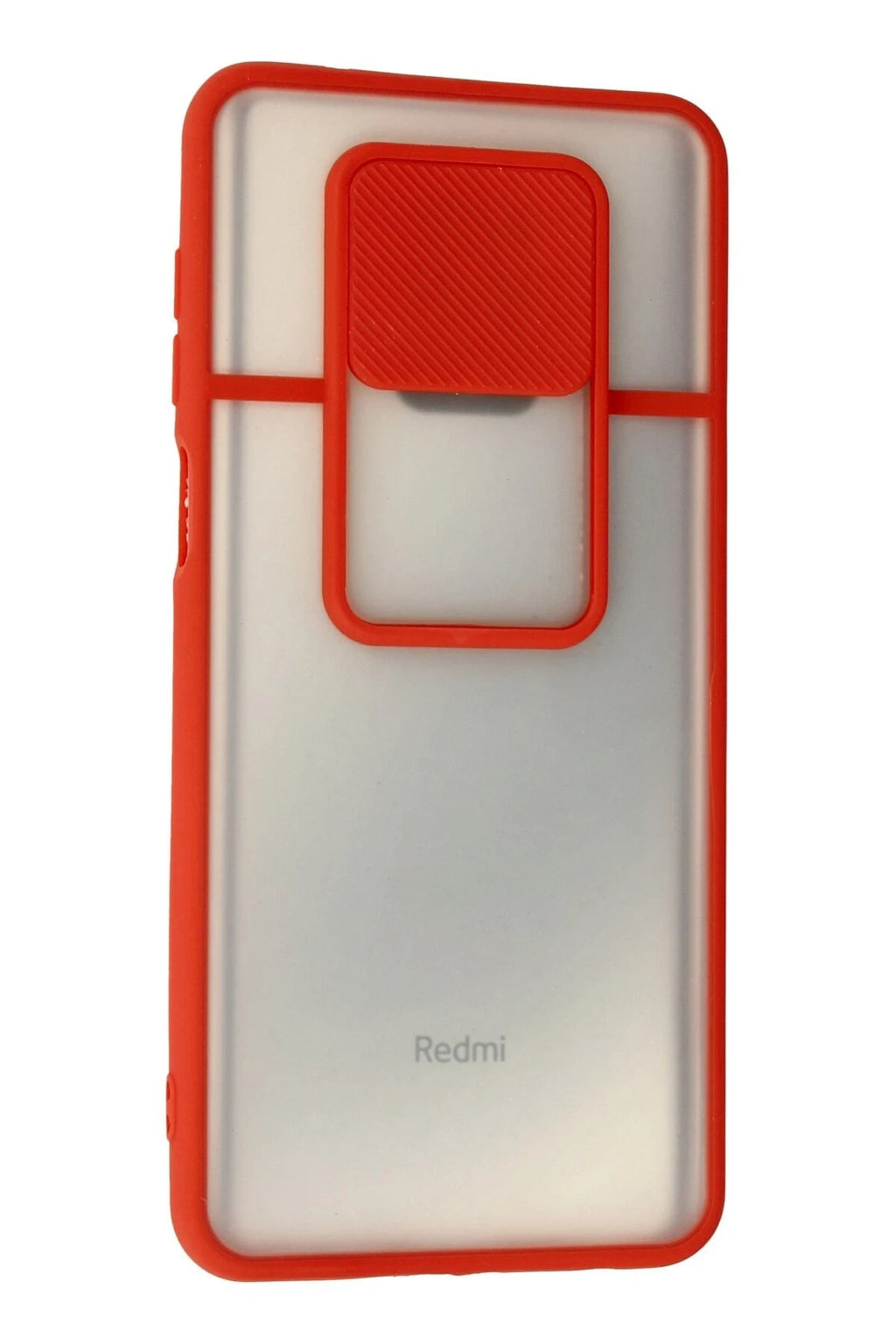 Mey İthalat® Redmi Note 9 Pro Kılıf Palm Buzlu Kamera Sürgülü Silikon - Kırmızı